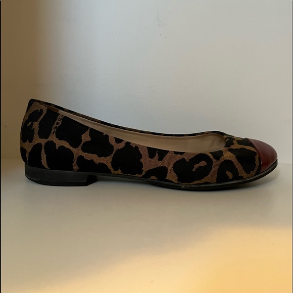 FENDI Flats Leopard Black Red Gold (37.5) - Picture 3 of 8